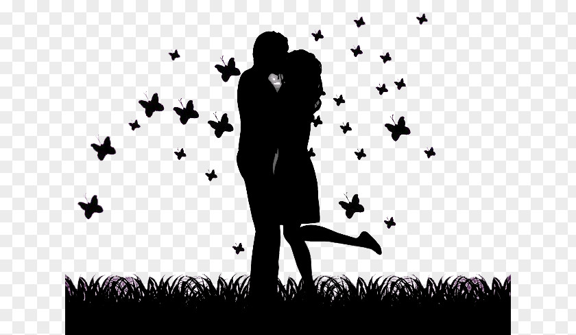 Romantic Kiss Couple Silhouette Romance PNG