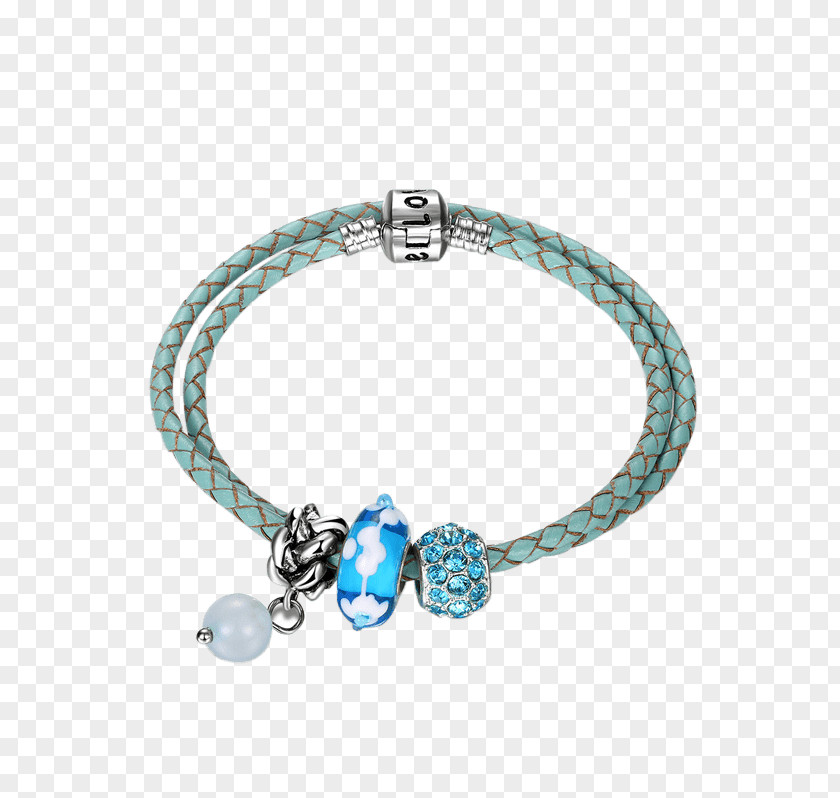 Bead Bracelet Charm Earring Blue PNG