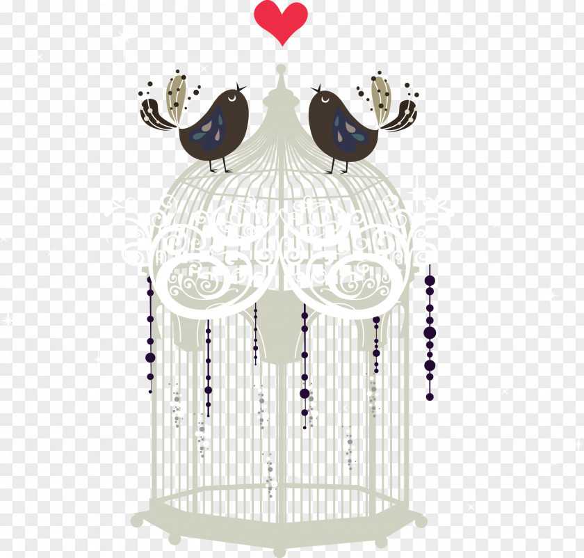 Decorative Bird Cages And Birds Birdcage PNG