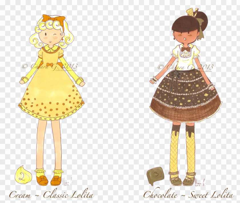 Doll Costume Design Animated Cartoon Pattern PNG