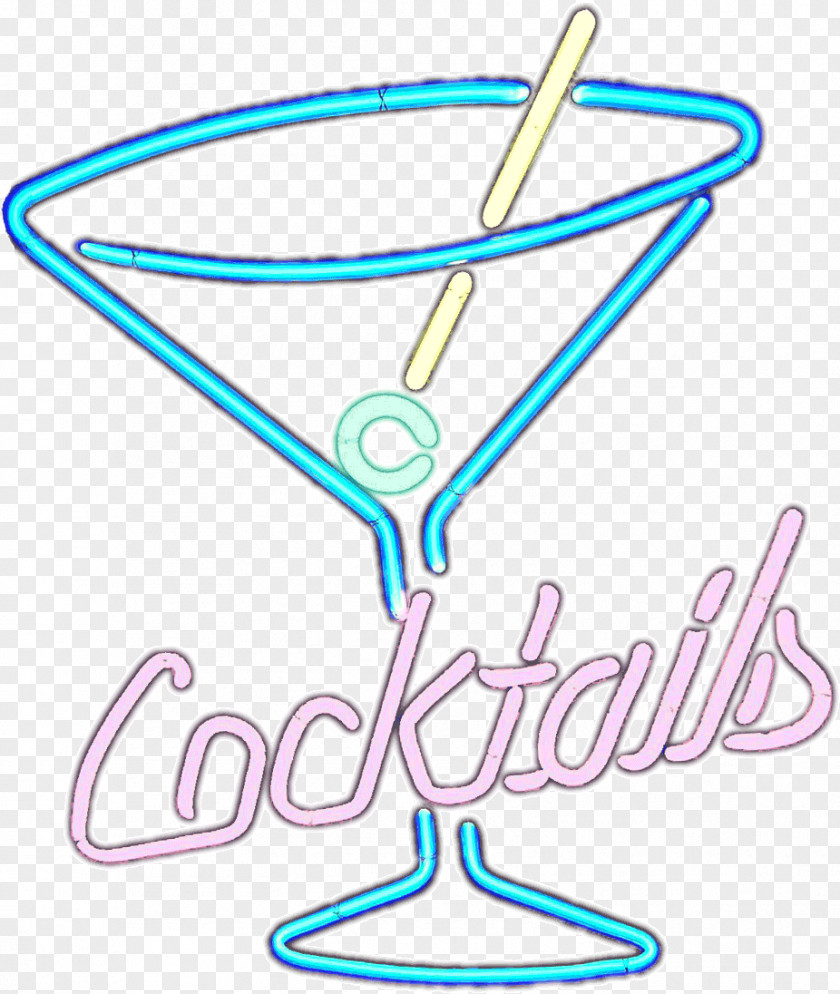 NEON Cocktail Martini Light Neon Sign PNG