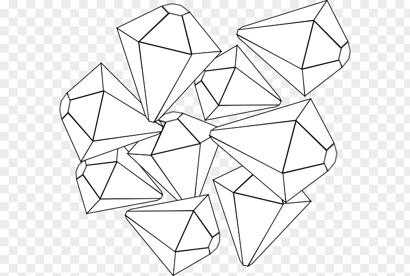 White Gem Paper Point Angle Line Art PNG