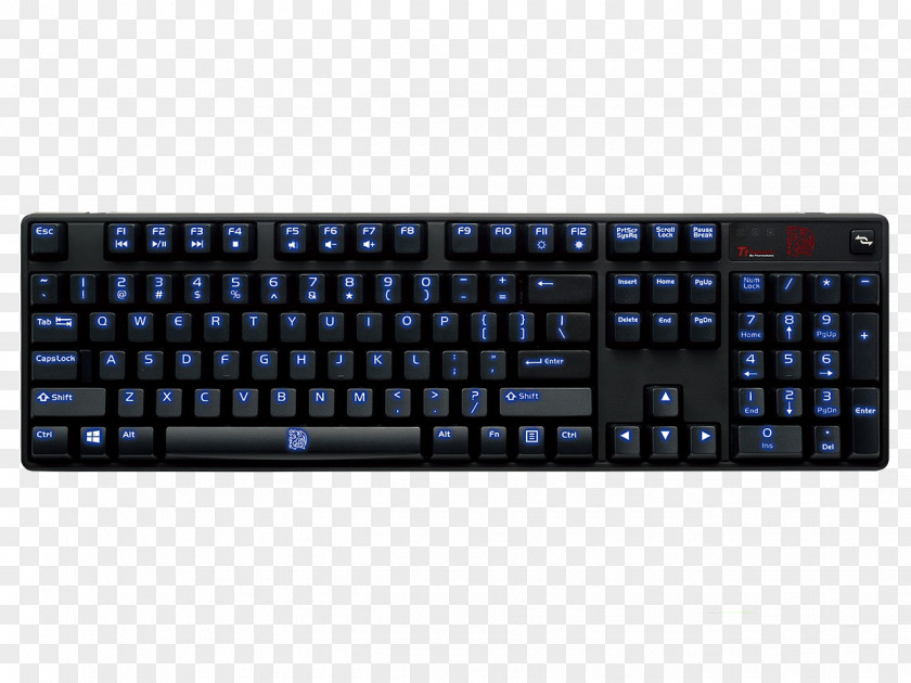 Black Blue Keyboard Computer Thermaltake Switch Gaming Keypad Electronic Sports PNG