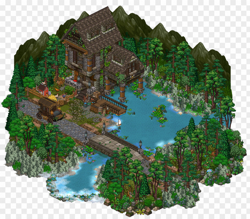 Old Building Habbo House Room Game PNG