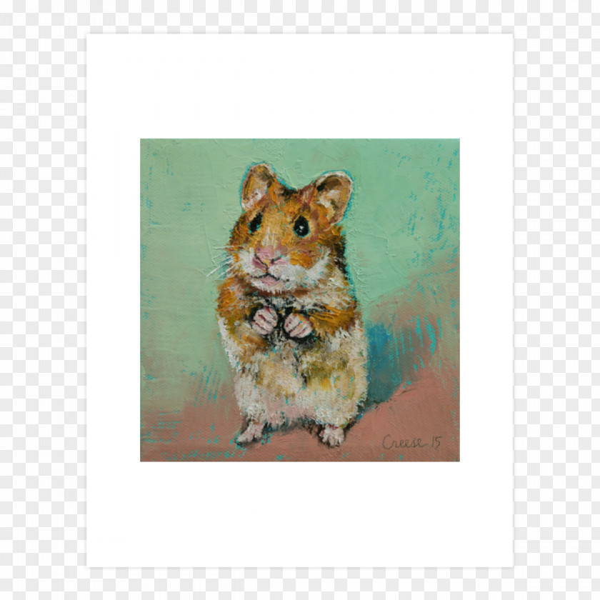 Painting Hamster Gerbil Canvas Print Art PNG