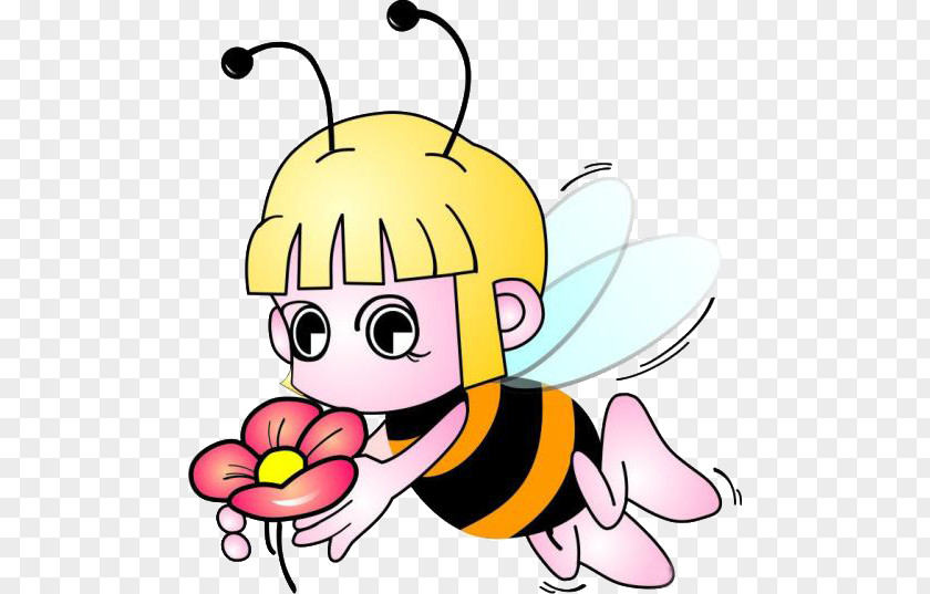 The Cartoon Bee Flower Nectar Apis Florea Apidae Honeycomb PNG