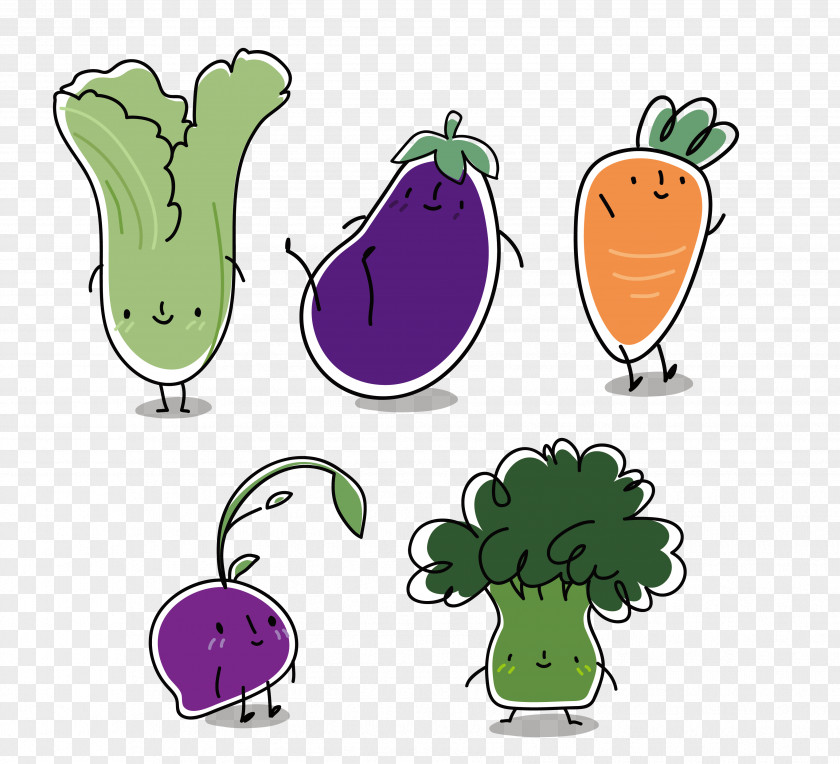 FIG Cartoon Vegetables Vegetable Eggplant Chinese Cabbage PNG