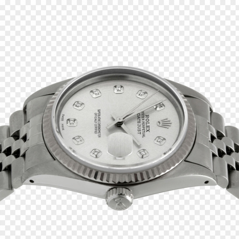 Metal Bezel Watch Strap Silver PNG