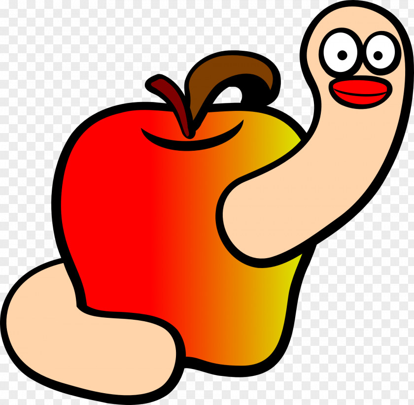 Tasty Worm Cartoon Apple Clip Art PNG