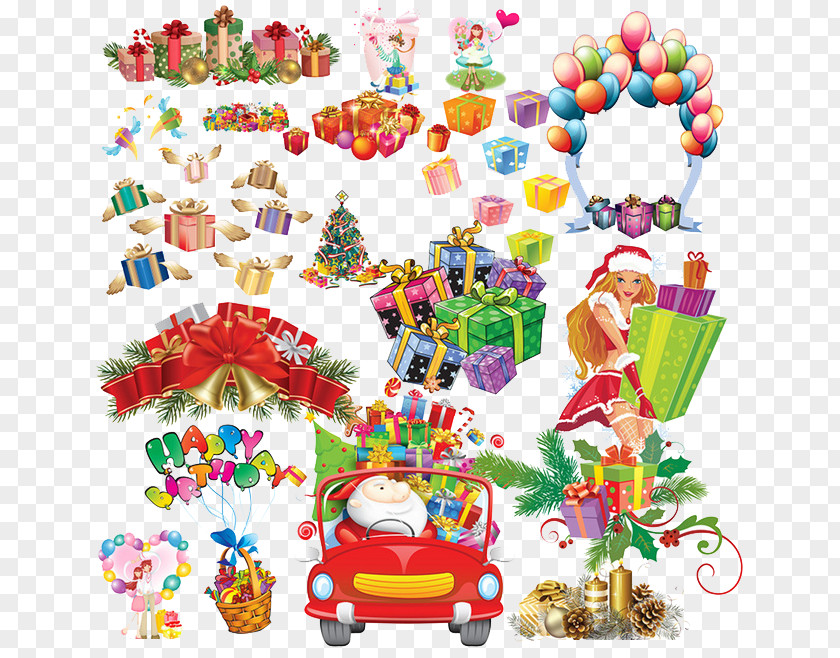 Creative Christmas Santa Claus Tree Vecteur PNG