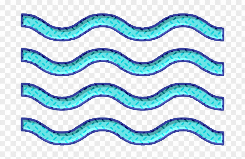 Electric Blue Teal Wave Icon Weather PNG