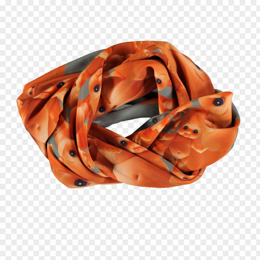 Silk Scarf Orange S.A. PNG