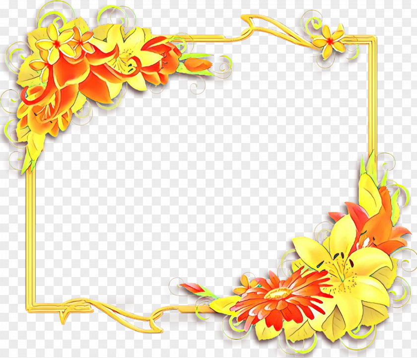Plant Picture Frame Background Yellow PNG