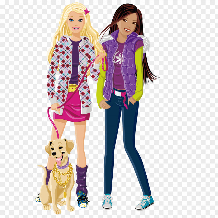 Cute Girlfriends Barbie Doll Free Content Clip Art PNG