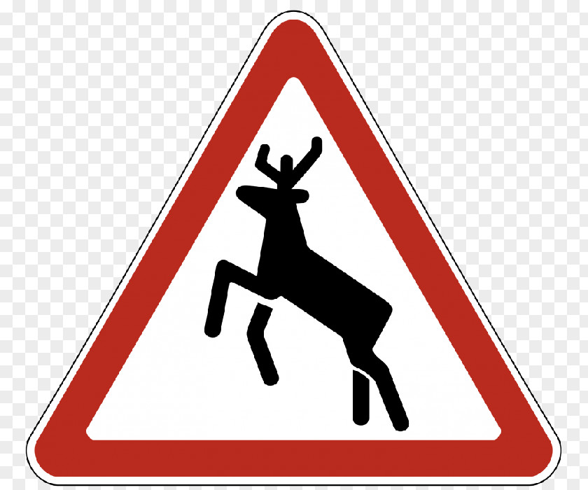 Deer Traffic Sign Code Warning PNG