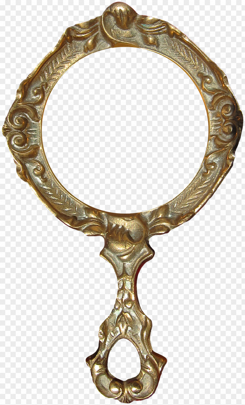 Classical Mirror Picture Frame Gold PNG