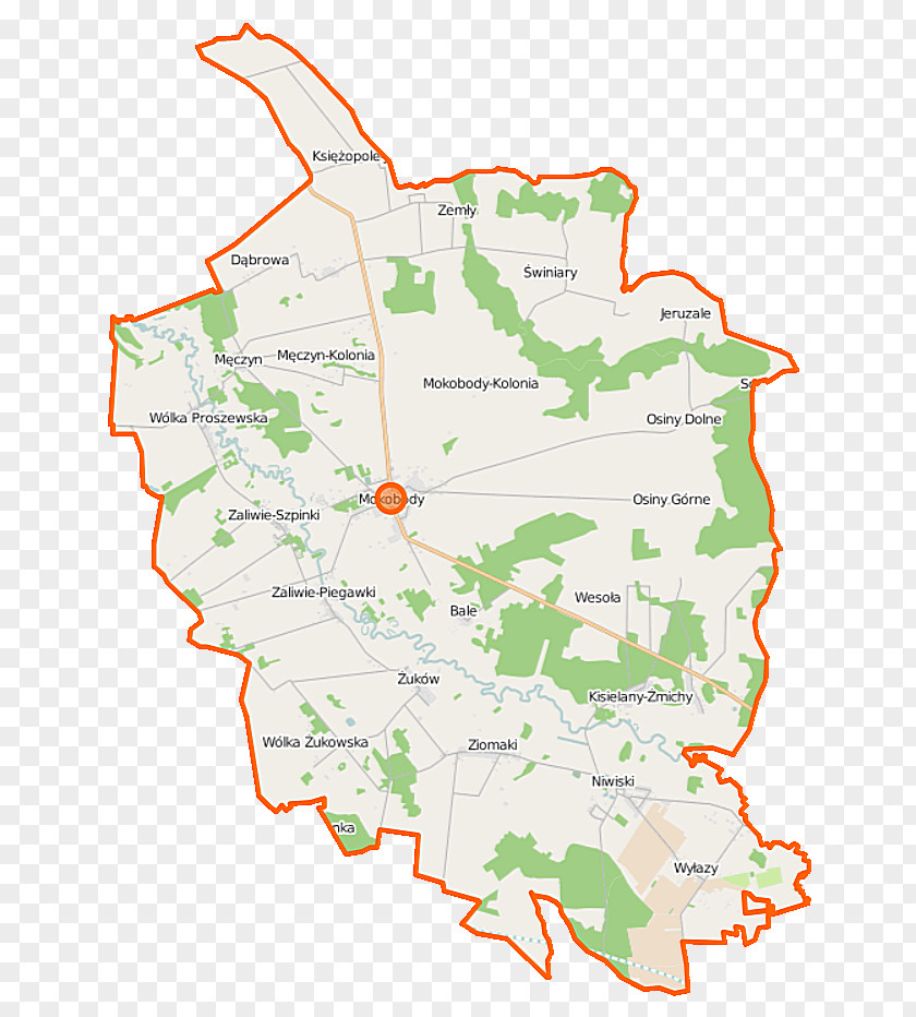 Map Mokobody Świniary, Siedlce County Wesoła, Skupie, Niwiski PNG