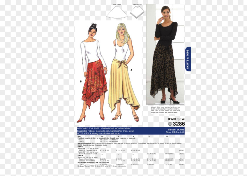 Sewing Pattern Skirt Fashion Dress PNG