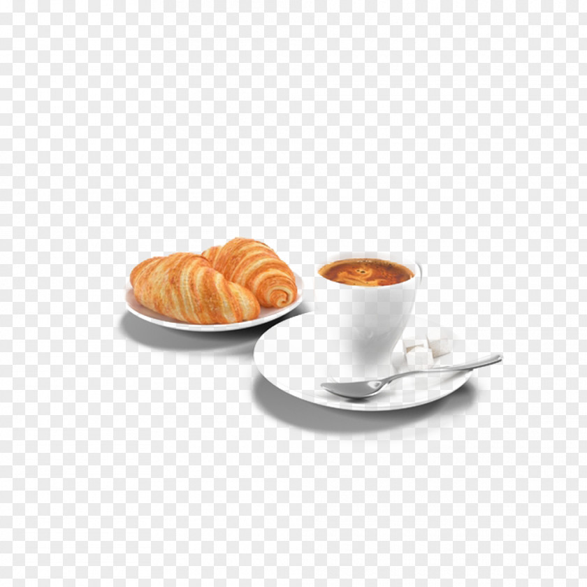 Coffee And Croissants Croissant Breakfast Cafe Cappuccino PNG