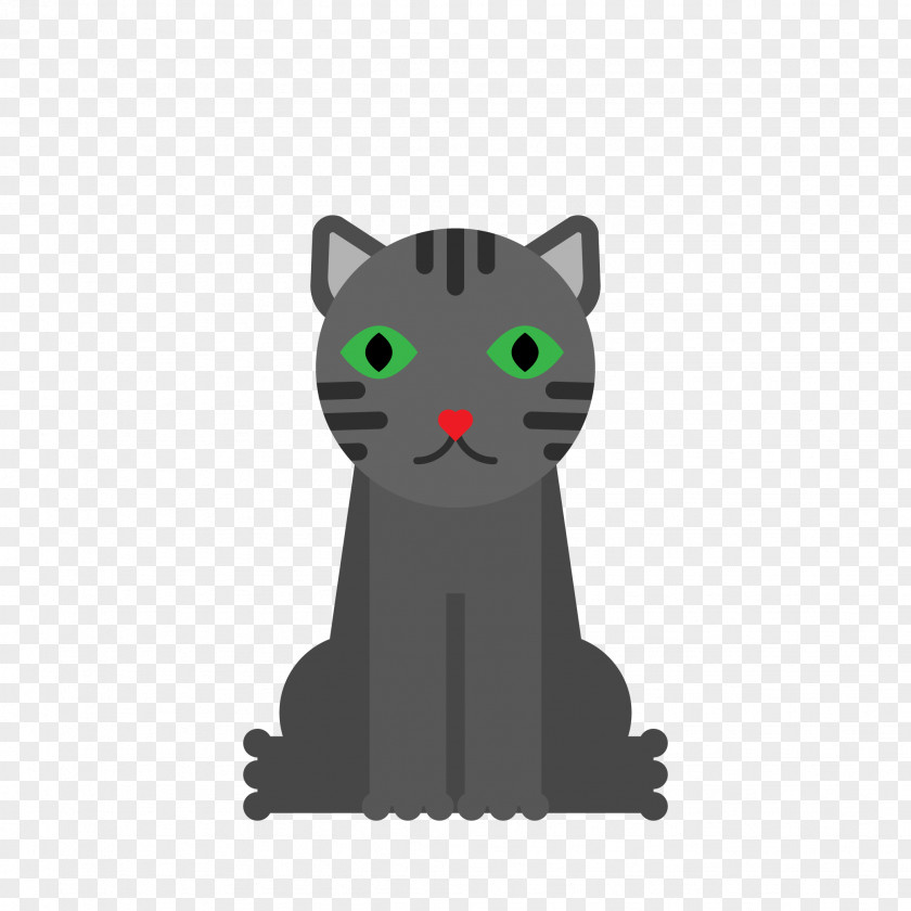 Cute Black Cat Korat Kitten Whiskers Hello Kitty PNG