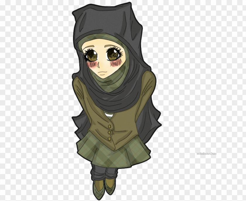 Muslimah Wear Animated Cartoon Outerwear Neck PNG