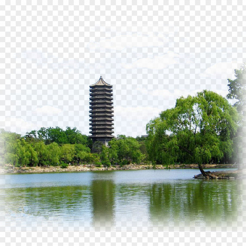 Beida Unknown Lake Boya Tower Peking University Tsinghua Haidian District Higher Education PNG