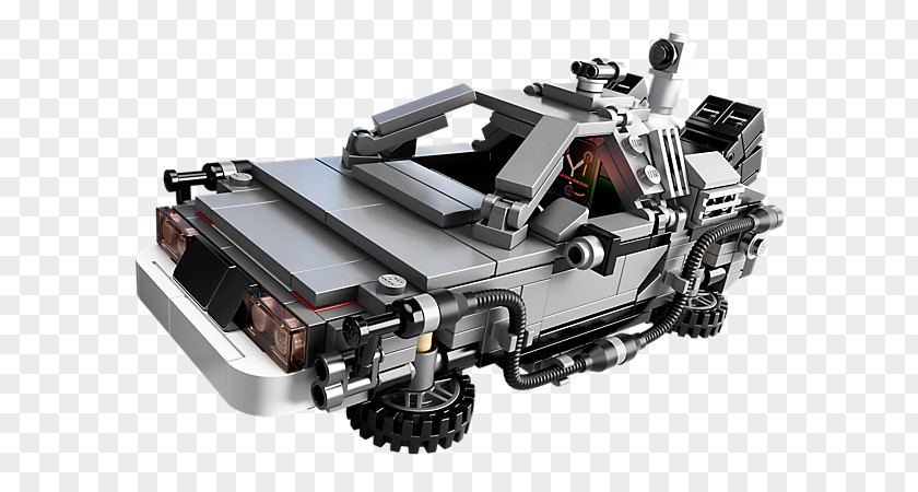 Dr Emmett Brown Dr. Marty McFly DeLorean Time Machine LEGO Back To The Future PNG