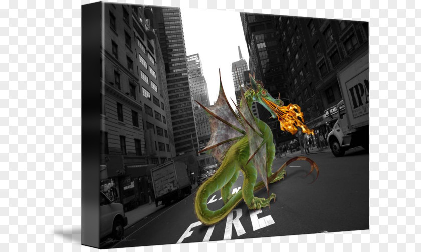 Dragon Gallery Wrap Canvas Fire Breathing Art PNG