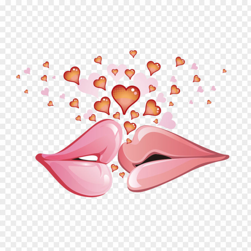 Kiss Of Lovers Valentines Day February 14 Love Heart Wallpaper PNG