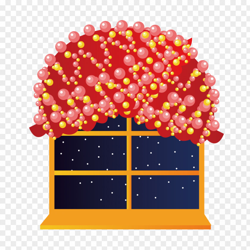 Red Ball Decoration House Windows Window Euclidean Vector PNG