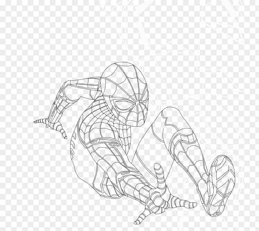 Vulture Spiderman Sketch Finger Drawing Line Art Product Design PNG