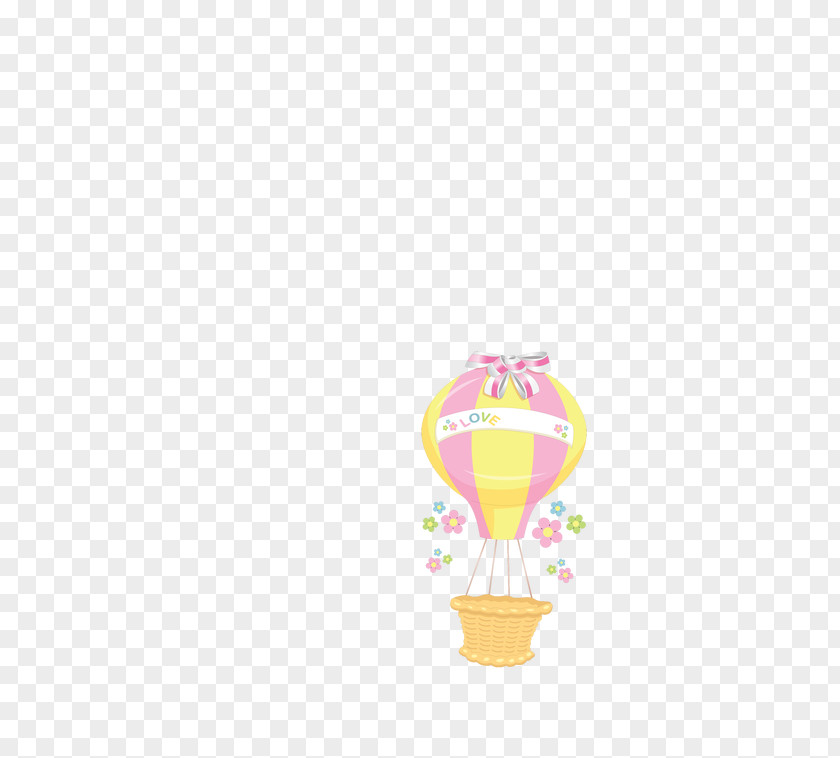 Hot Air Balloon Ice Cream Cones Yellow Font PNG