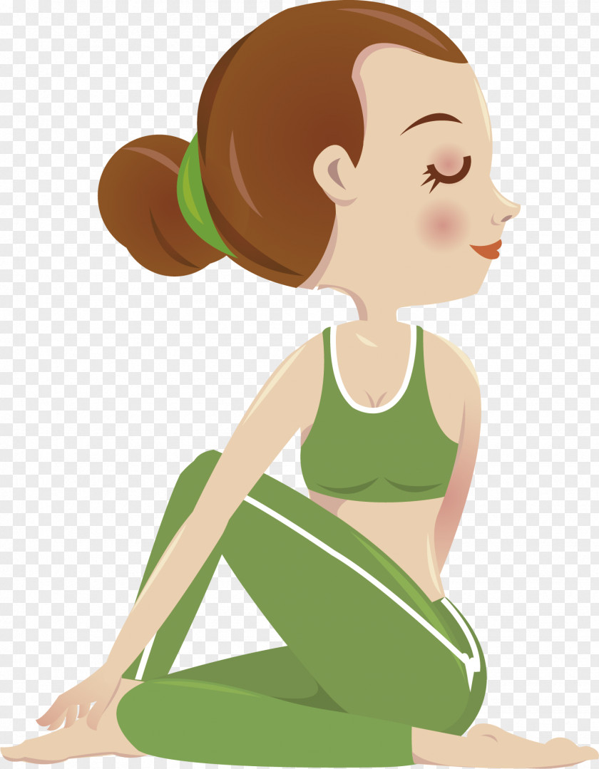 Lady Yoga Figure Physical Exercise Fitness PNG
