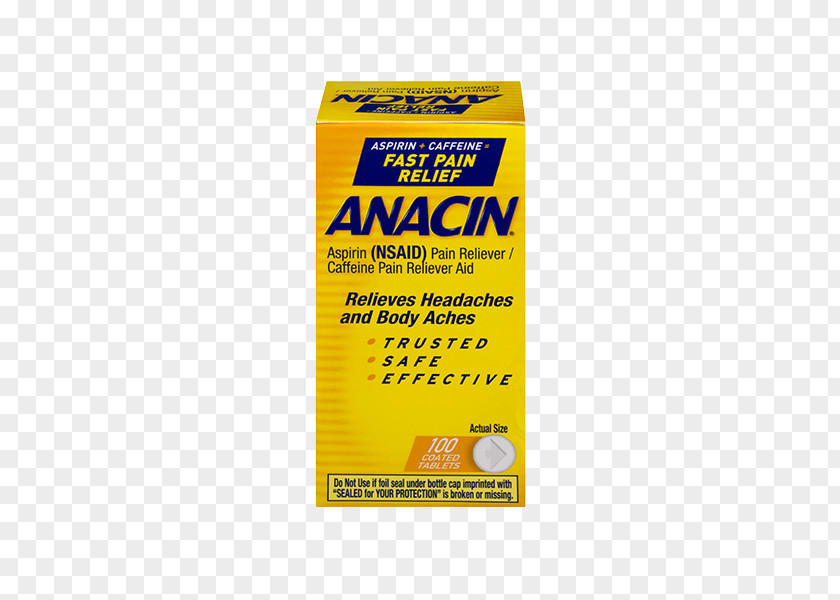 Tablet Anacin Aspirin Analgesic Caffeine PNG