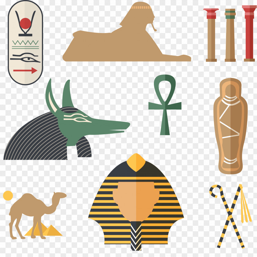 Vector Hand Painted Egyptian Great Sphinx Of Giza Ancient Egypt Culture Euclidean Chemical Element PNG