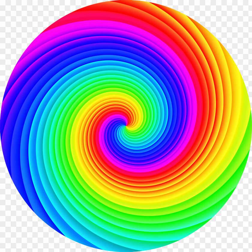 Circle Spiral Vector Graphics Rainbow Image PNG