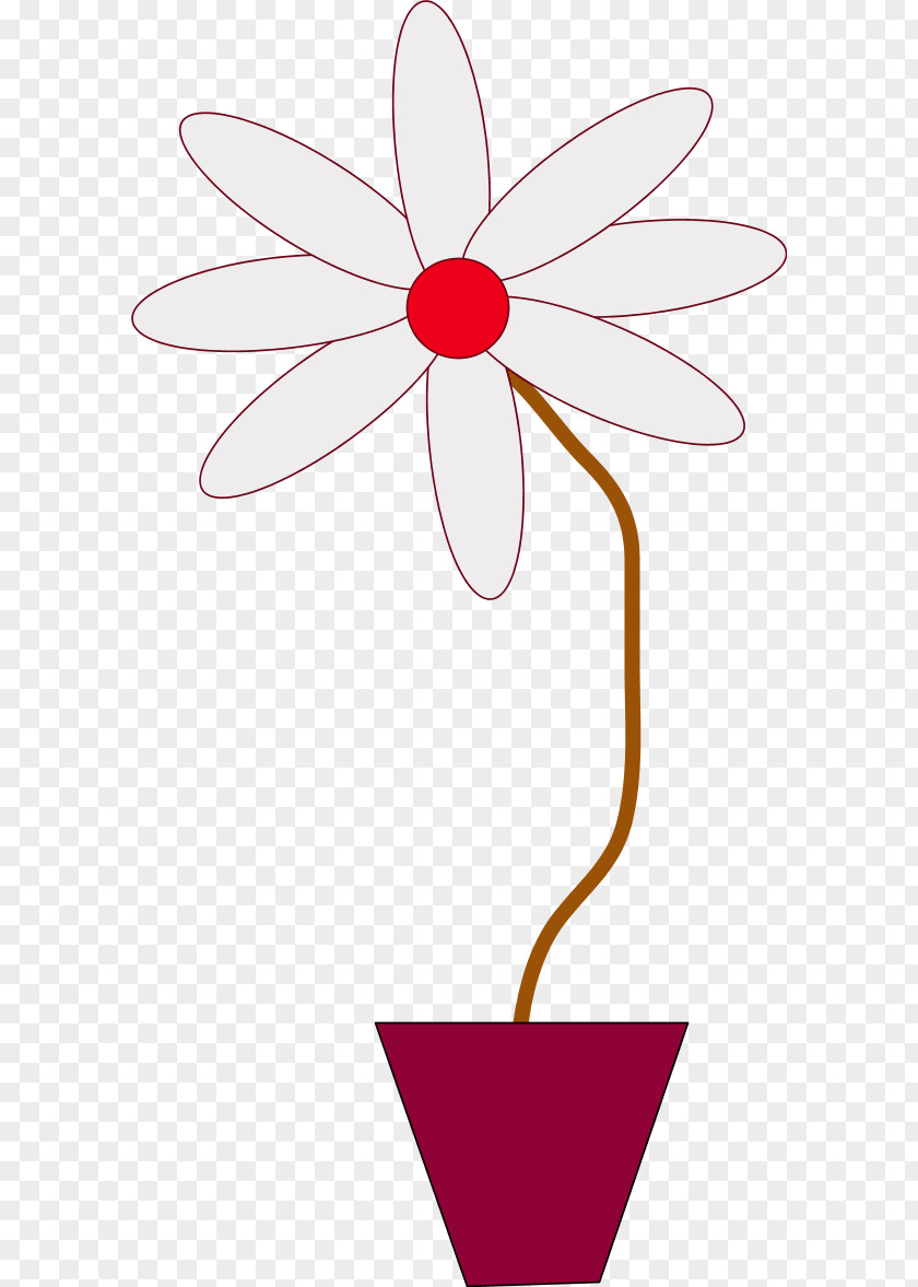 Flower Pot Outline Line Art Clip PNG