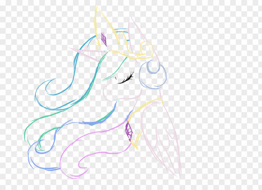 How To Draw Princess Celestia Sketch Illustration Pony Line Art Graphics PNG