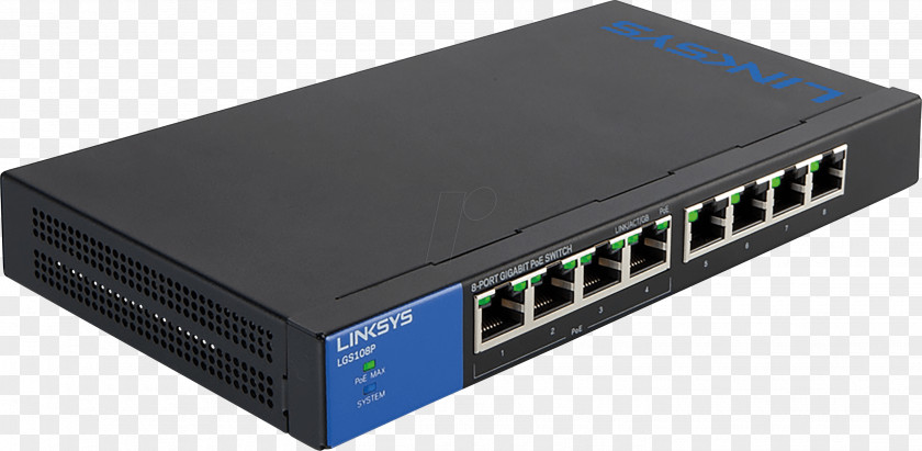 Switch Gigabit Ethernet Power Over Network Linksys IEEE 802.3 PNG