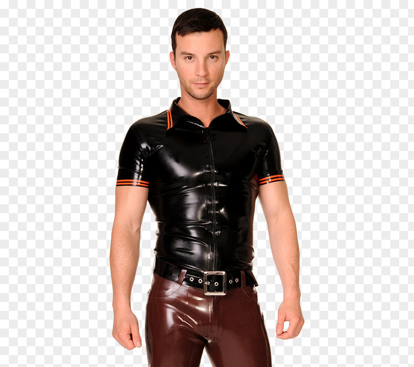 Rubber Man T-shirt Polo Shirt Latex Zipper PNG