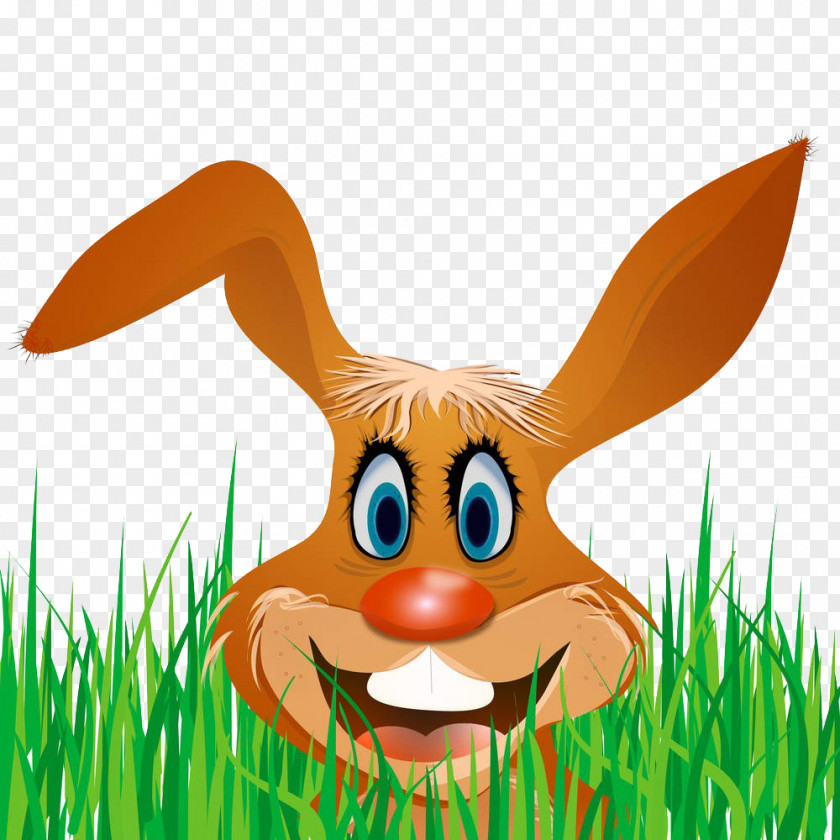 A Rabbit Crouching In The Weeds Easter Bunny Hare Paper Post Cards Illustration PNG