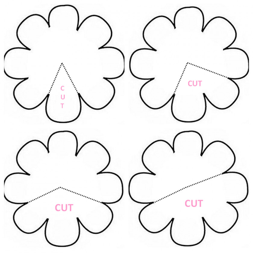 Free Flower Templates Printable Paper Rose Template Pattern PNG