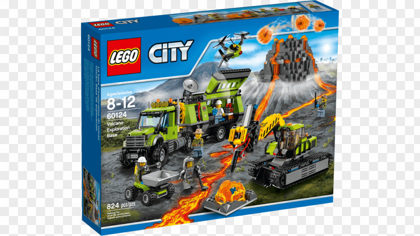 Toy LEGO 60124 City Volcano Exploration Base Lego Explorers PNG