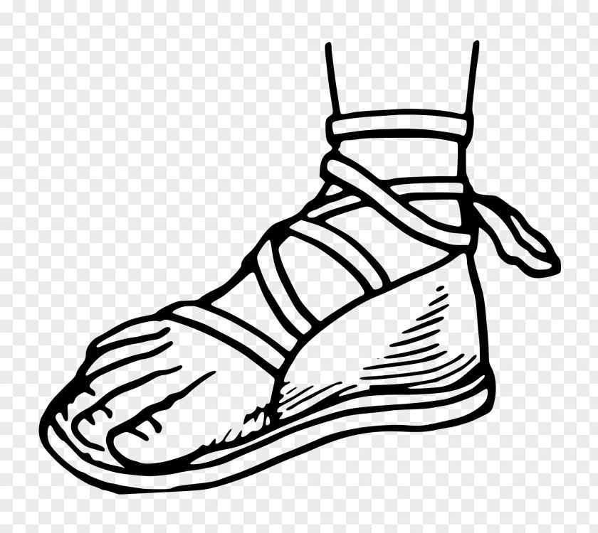 Old School Sandal Sneakers Drawing Clip Art PNG