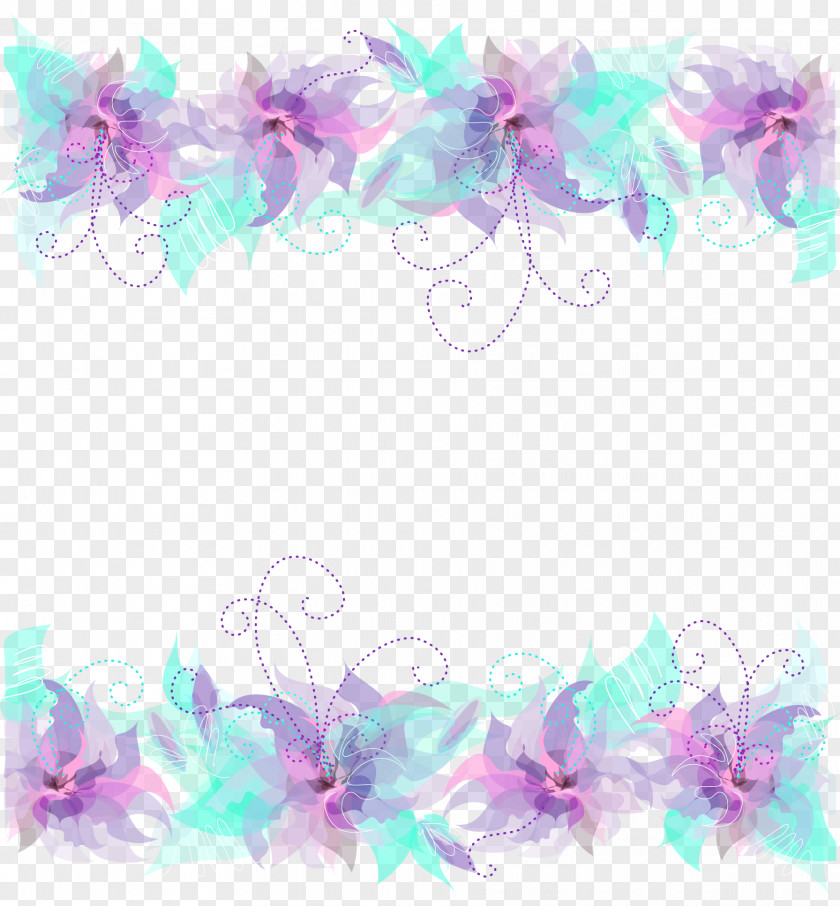 Purple Frame Flower Blue Clip Art PNG