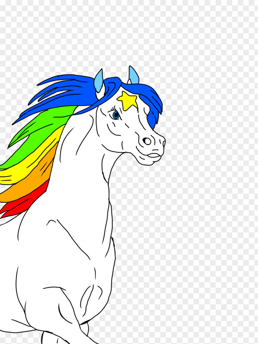 Rainbow Pony Line Art PNG