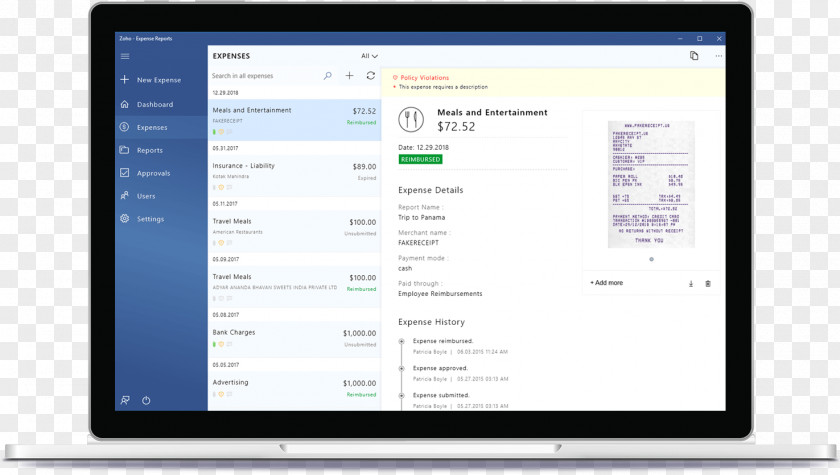 Social Media Expense Management Report Template PNG