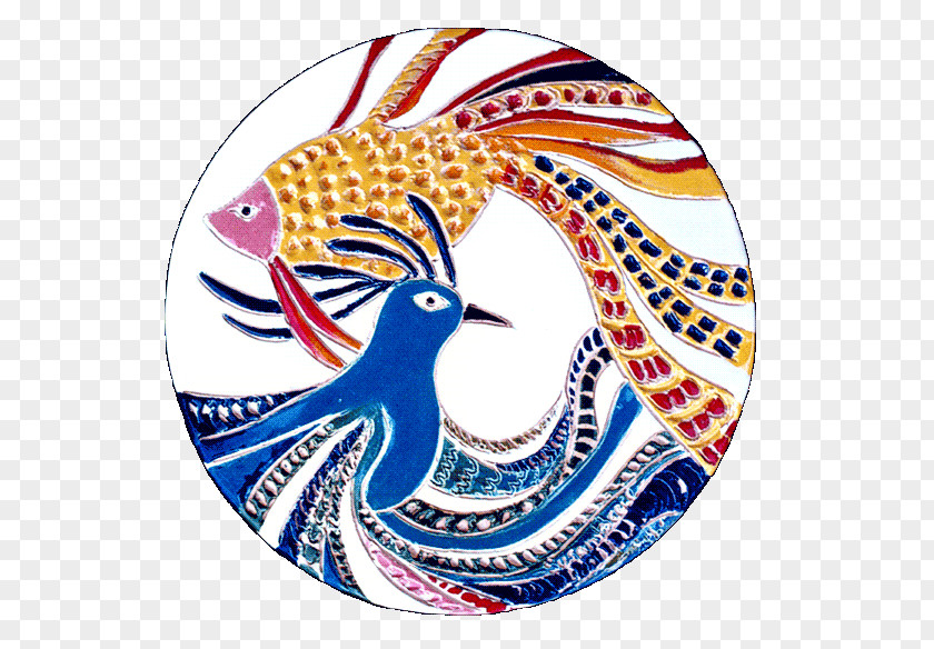 Abstract Bird Ceramic Tile Art PNG
