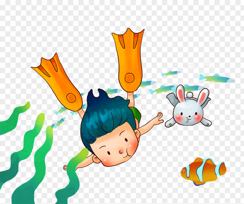 Swimming Boy Download Underwater Diving Computer File PNG