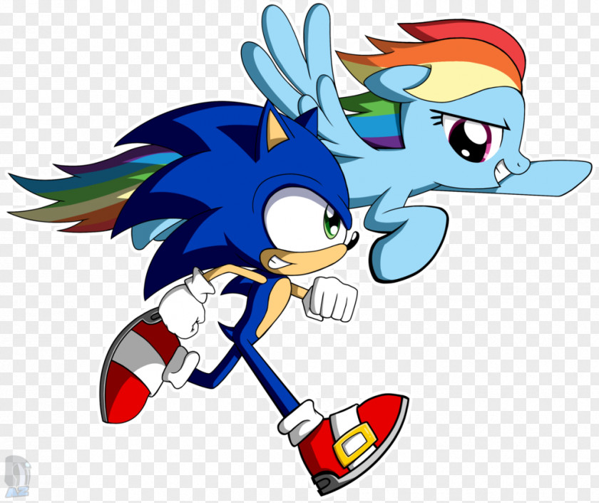 Unicorn Rainbow Dash Sonic SegaSonic The Hedgehog Crossover PNG
